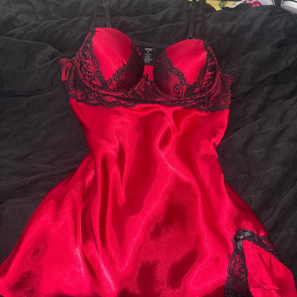 SOLD - Apt. 9 Red and Black Lace Chemise